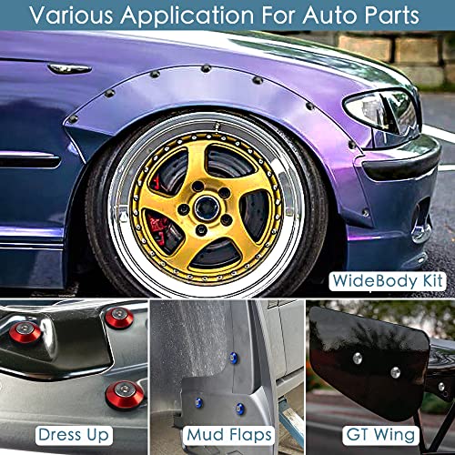 M6 Black Anodized Aluminum Washer Fender Flare Hardware Kit 48
