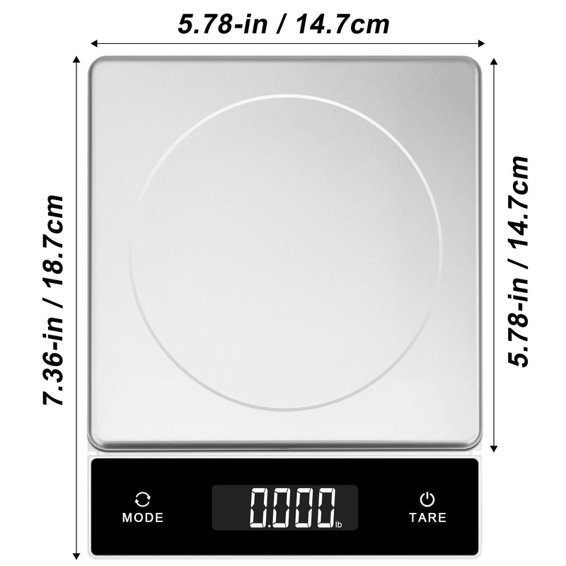 THINKSCALE Digital Kitchen Scale, 11-Pound Stainless Steel Food Scale with Pull-Out Display, 1g/0.01oz Precision for Baking, Cooking, Meal Prep, 6-Unit Conversion Slide-Out Wired Display
