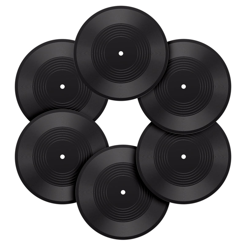 Facmogu 6PCS 12 Inch Blank Vinyl Records, Fake Record Vintage Decoration, Faux Blank Vinyl Records for Wall Aesthetic, Retro Vinyl Records for Music Party Home Studio Room Display Decor DIY Project 12 Inch (6PCS) Black