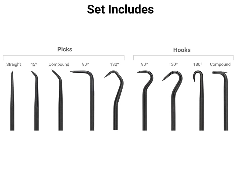 TEKTON Pointed Pick and Hook Set (9-Piece) | PNH90004 | Made in USA Pick and Hook, (9-pc.)