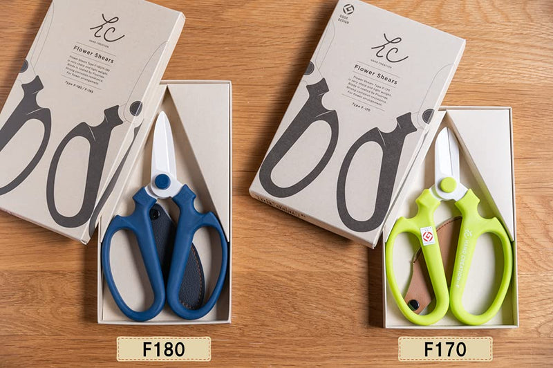 Japanese Floral Scissors - SAKAGEN Hand Creation, Professional Ultra Sharp Flower Shears for Floral Design, Ikebana & Gardening, Made in Japan, F-170 (Moss Green) Moss Green