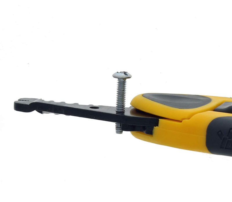 IDEAL Electrical 45-918 Kinetic Reflex T-Stripper - 6-16 AWG, Wire Stripper with Thumb Rest, Plier Nose, Slide Lock, Textured Grips,Black/Yellow