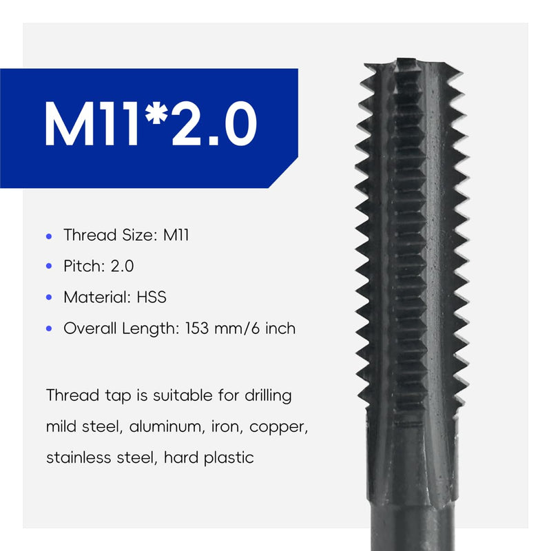 KPY Replacement for 9120011 912-0011, 11mm x 2.00, Thread Cleaning Tap – M11 x 2.00 Thread Chaser for LS Engines
