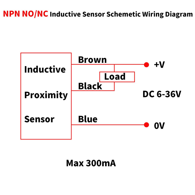 5Pcs NC Normally Close NPN Inductive Proximity Sensor Switch M8 Detector 2mm DC6V-36V 3 Wire LJ8A3-2-Z/AX