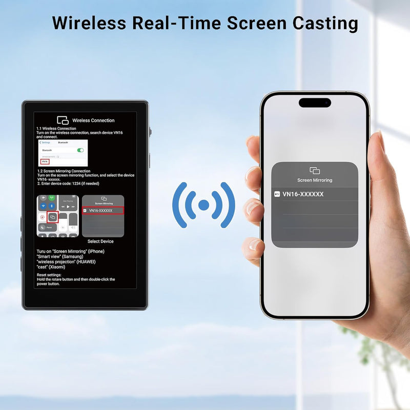 Magnetic Phone Selfie Monitor for iPhone 16 15 14 13 12, Wireless Screen Back Camera Monitor with Shutter & Zoom & Front/Rear Camera Switch for Vlog Photo Live Stream
