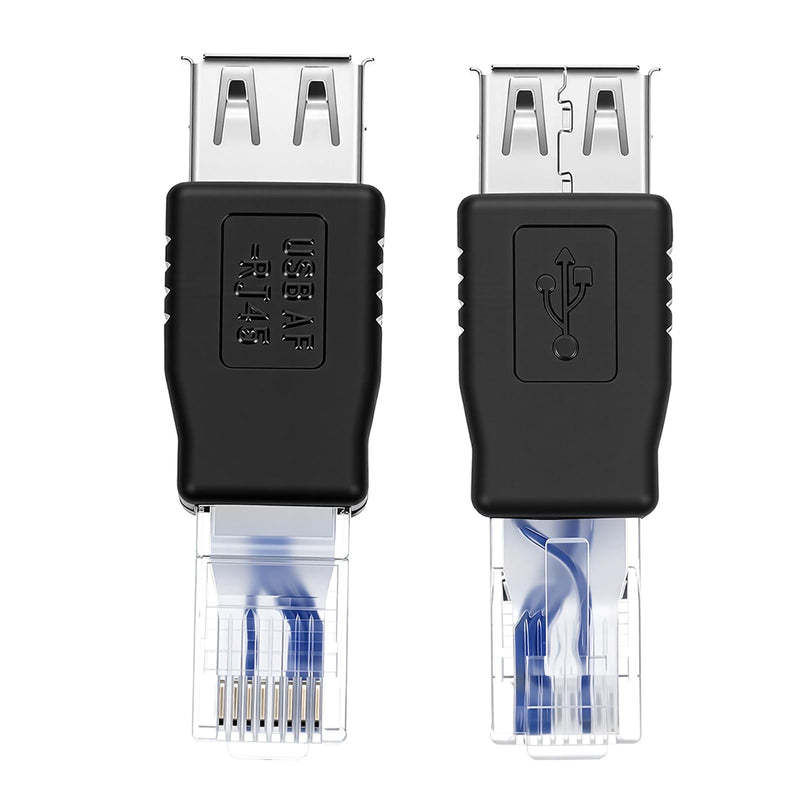 2PCS Ethernet to USB Adapter, RJ45 Internet Male to USB Female Connectorusb toPhone Jack Adapter for Computer Camera/Router/Modem/Surveillance Camera with Network Function