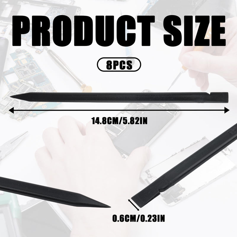 8PCS Black Plastic Pry Tool Set, Antistatic Spudger Cell Mobile Phone Repair Tools Kit, Electronics Pry Spudger Tools for Laptop Smartphone Tablet Unmanned Aerial Vehicle Repair