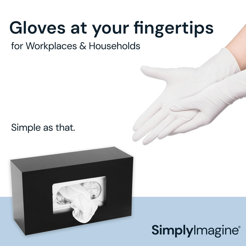 Glove Holder for Wall Mount Dispenser - Single Black - Side-Loaded Acrylic Rack - Disposable Glove Box