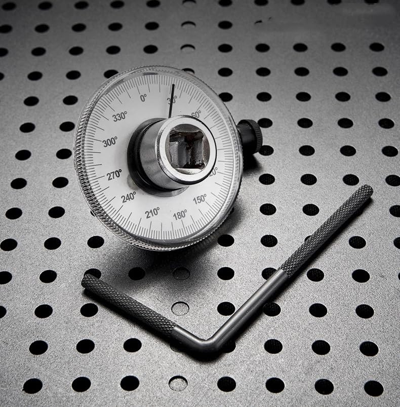 1/2 Inch Torque Wrench Angle Gauge Tool, 360° Adjustable 1/2" Drive Torque meter Wrench Set, Professional Measure Tool