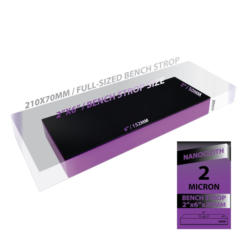 Jende 2 Micron 2"x6" Nanocloth Knife Strop (unloaded)-3/4" thick Acrylic, Premium Strop for Diamond Emulsions