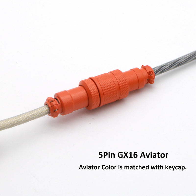 Reverse Coiled USB-C Keyboard Cable, Double-Sleeved Mechanical Keyboard Cable with Detachable Metal Aviator, 5FT USB-C to USB-A (Carbon) Carbon