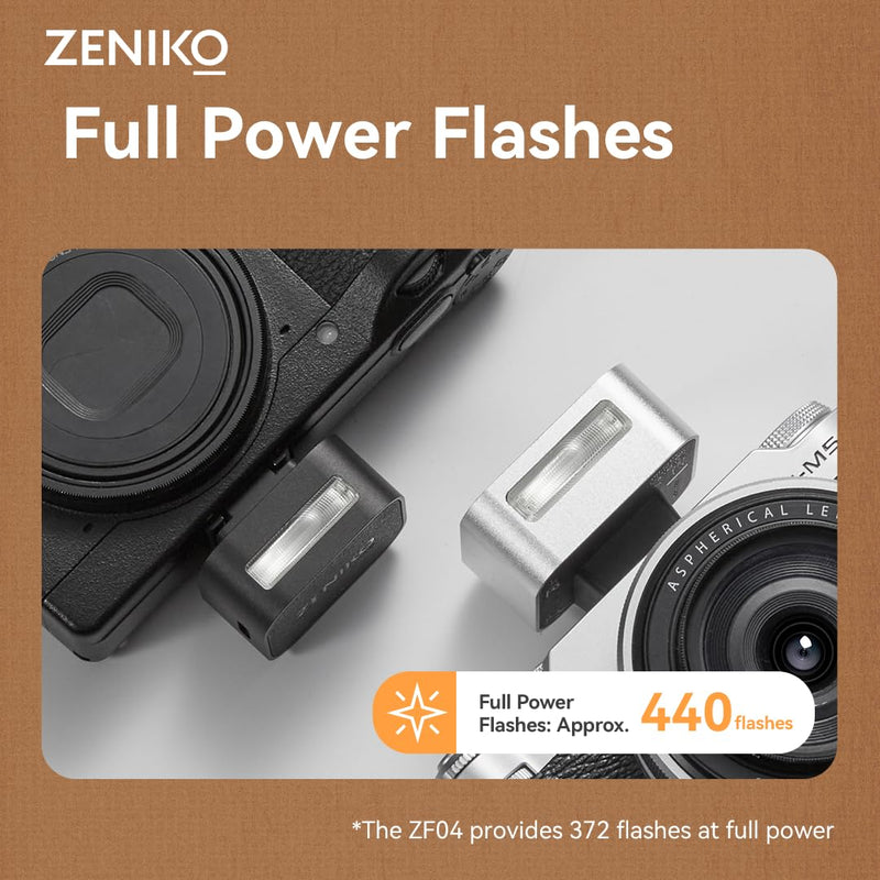 Zeniko ZF08 Flash for Camera w/Flash Height Booster, GN16, CCT 6500k ±200k, Universal Hot Shoe Mount, 3s Fast Recycling, Full Power Camera Flashes for Sony/Canon/Nikon/Panasonic/Olympus (Black) ZF08 Black