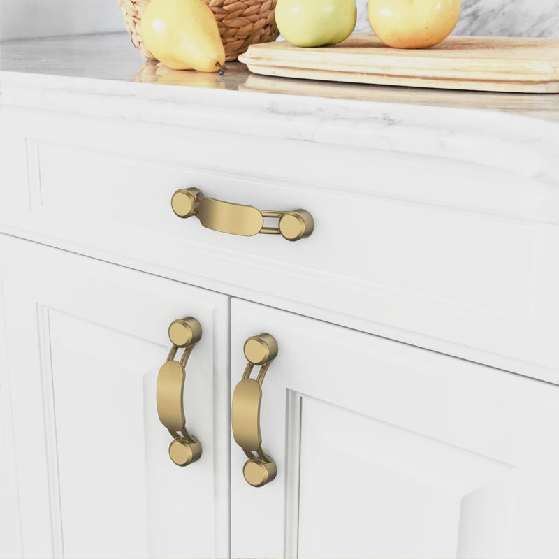 Asidrama 10 Pack 3 Inch(76mm) Champagne Bronze Kitchen Cabinet Handles, Cabinet Pulls Kitchen Cabinet Hardware for Cupboard Drawer Pulls 3" Hole Center