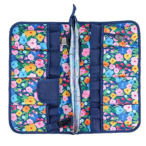 MELOTOUGH Bucket Caddy Organizer Bucket Tool Organizer for Garden Tools Fit 3.5 to 5 Gallon Bucket (Blue Flower) Blue Flower