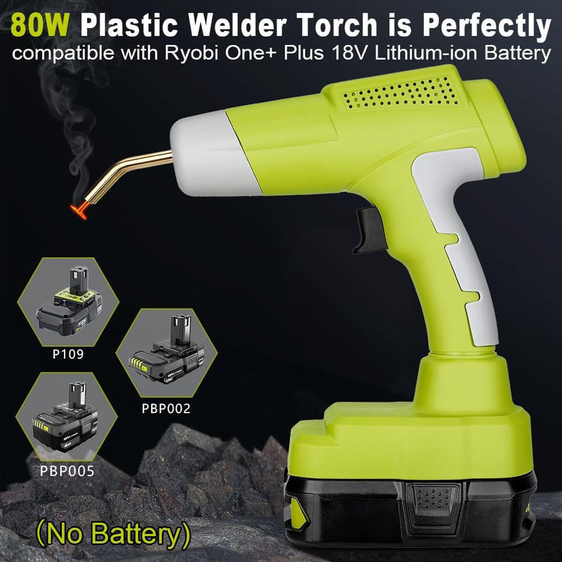 Choerinton Plastic Welder Compatible with Ryobi 18V Battery, with 600PCS Staples, Pure Copper Transformer, Rapid Heating, Plastic Welding Kit for Car Bumper, Dashboard & Repair(No Battery) For Ryobi Battery