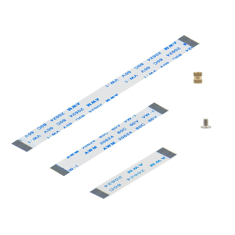 Geekworm 16Pin 0.5mm Pitch PCIe FFC Ribbon Cable Set 30mm/50mm/80mm for Raspberry Pi 5 & PCIe to NVMe SSD Adapter