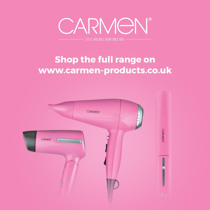 Carmen Oval Hot Air Brush with Ceramic Infused Barrel, 3 Heat & 2 Speed Settings, Nylon Pins & Anti-Tangle Bristles, 360° Anti-Tangle Swivel Cord, 1300W, Pink, C81243PNK