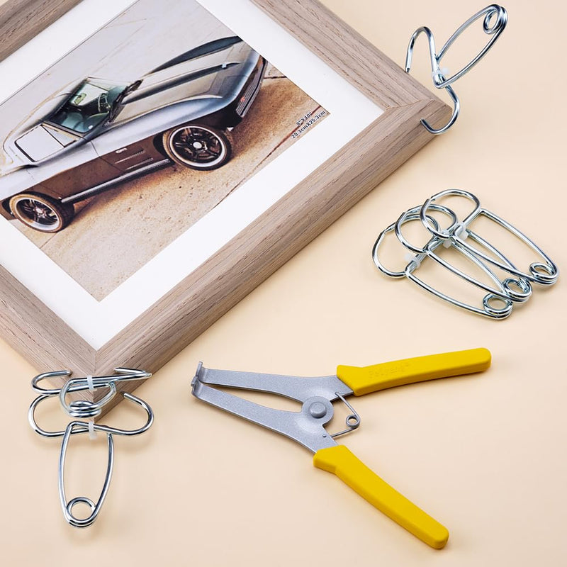 Miter Spring Clamps Classic Kit for Woodworking | Set includes 16 clamps,1 pliers,1 clamp holder for wood trim,crown molding,picture frames. Finish carpentry tools. 16 Clamps / 1 Pliers / Clamp holder