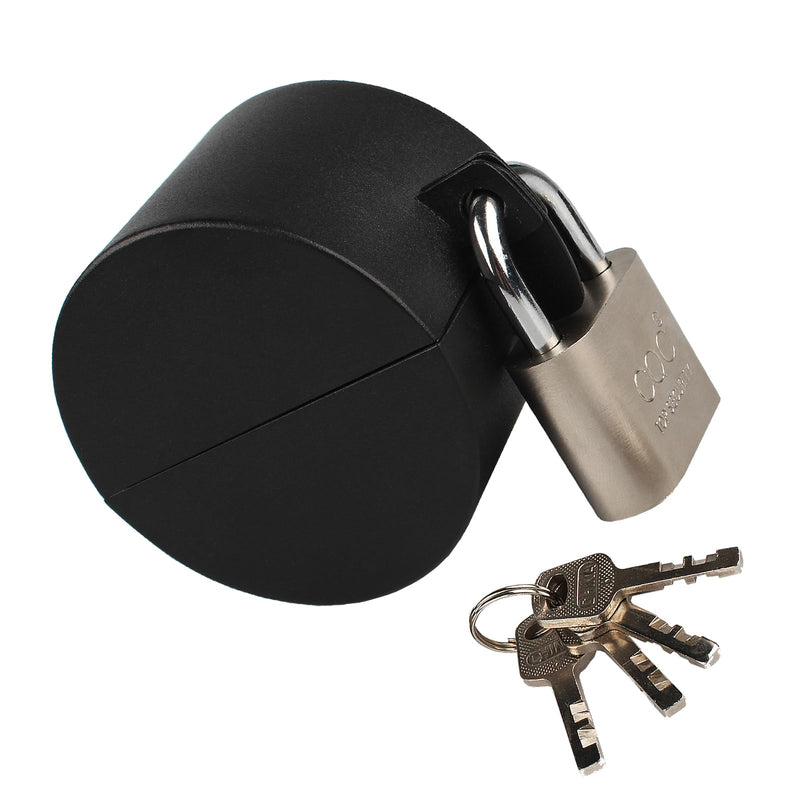 Door Knob Lockout Device with Padlock,Cover to Disable The Doorknob, Prevents Turning of Door Knob and Access to Keyhole, Prevents Operating The Knob,Black Black