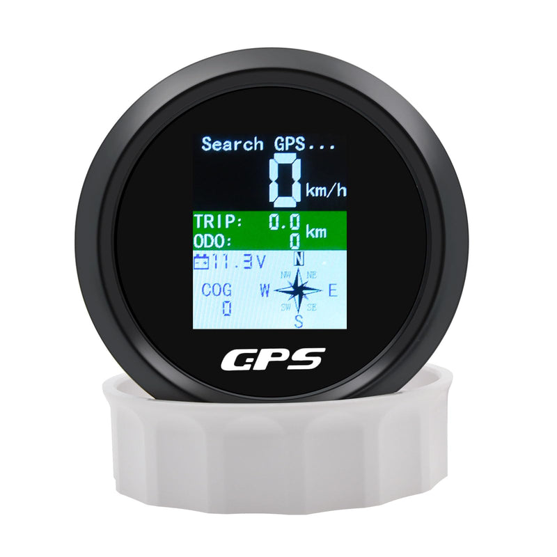 KAOLALI GPS Speedometer 85mm Boat GPS Speedometer Odometer Speed Gauge Meter Waterproof Digital MPH Knots Km/h Adjustable for Marine Car Truck Motorcycle 9-32V Black