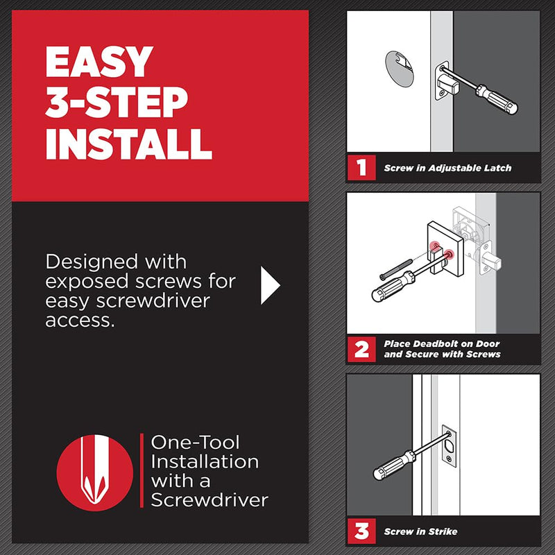 Kwikset San Clemente Deadbolt Lock, Polished Chrome Rectangle Exterior Keyed Front Entry Door, Pick Resistant SmartKey Rekey Security, Single Cylinder Dead Bolt
