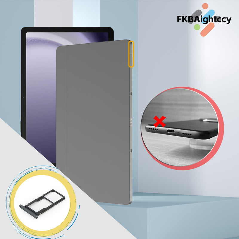2PCS Sim Card Tray for Samsung Galaxy Tab A9+/A9 Plus SD Card Tray for Galaxy Tab A9+/A9 Plus SM-X210 SM-X215 SM-X216 Slot Holder Replacement with Open Eject Pin(Balck)