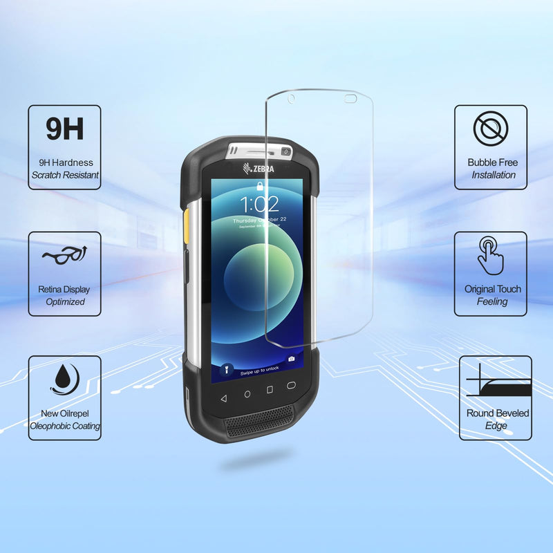 3pcs Tempered Glass Screen Protector for Zebra Symbol TC70 TC70X TC72 TC75 TC75X TC77 Handheld Barcode Scanner Mobile Computer,9H HD Protective Film 3pcs
