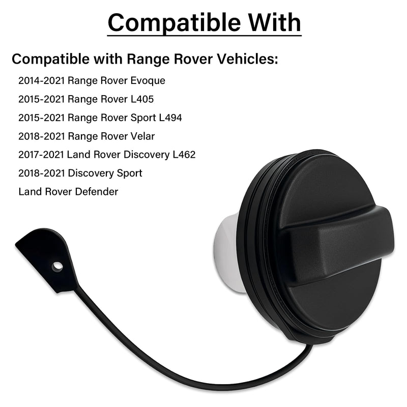 Gas Cap, Fuel Cap Fit for Range Rover Evoque 2014-2021 Range Rover Sport 2015-2021 Velar 2018-2021 Discovery Sport 2017-2021 Land Rover Defender, Replace Part LR178173 LR138720 Fuel Tank Filler