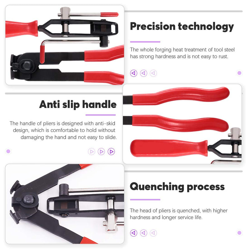 Swpeet CV Joint Boot Clamp Pliers Kit - 10Pcs Ear Boot Tie Pliers, Car Band Tool Kit, Automotive Hose Axle Plier for Most Cars 10Pcs CV Boot Clamp + Pliers Kit