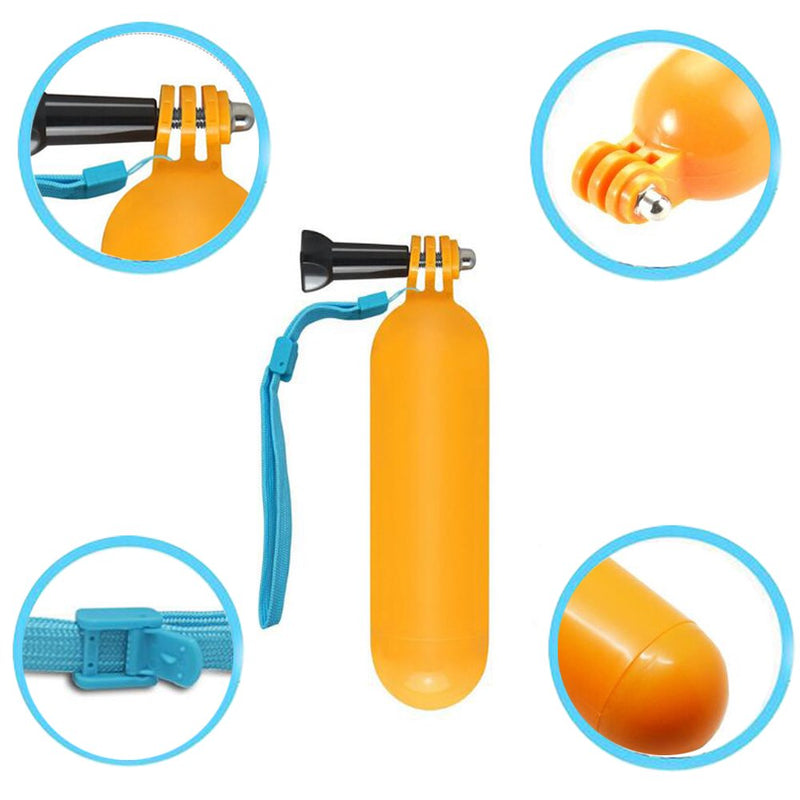 Floating Hand Grip Floaty Handheld Monopod for GoPro Hero 6/5/ 5 Session/ 4 Session/ 4/3+/ 3/2/1, SJ4000/SJ5000, with Long Handle Screw and Wrist Strap