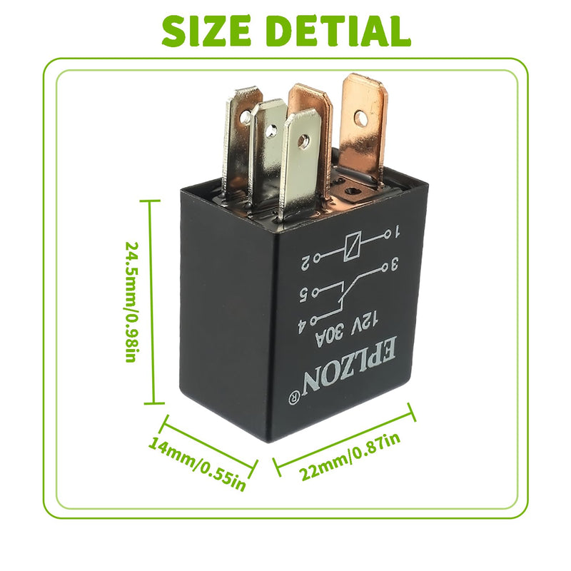 5 Pin 12V 30A SPDT Relay High Performance Multi-Purpose Waterproof Stable Relay for Auto Universal Replacement Accessories(Pack of 4pcs) 5 PIN 4PCS