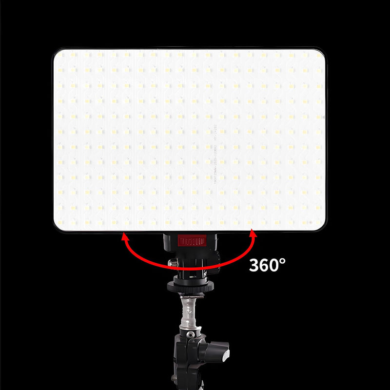 LED Video Light Panel, Dimmable DSLR Camera Light for Pictures Photo Video Recording with 4000mAh Rechargeable Battery, Cold Shoe, 240pcs Lamp Beads, CRI>95 2700K-6500K for Photography Live Streaming