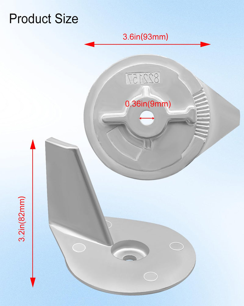 Boat Motor Trim Tab Anode Fit for Mercury Mariner Force 25HP 30HP 35HP 40HP 45HP 50HP 2/4 Stroke R.P 3.5" Outboard Engine Replace 822157T2 822157C2