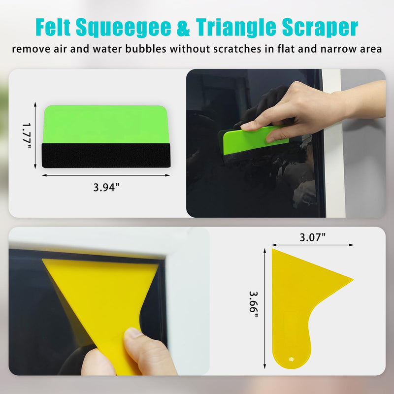 Lmlpt Window Film Tint Kit,6 Pcs Window Privacy Film Installation Tools Kit for Car and Glass,Complete Application Tool Kit Easy to Apply Window Tinting Film Vinyl Wrap Application Set for Home Office