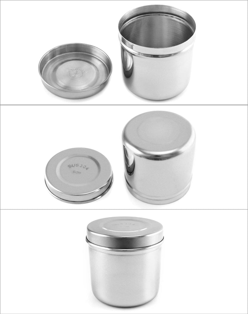 QWORK Instrument Tray Set with Tool Jar and Tweezer, Stainless Steel Utility Tray