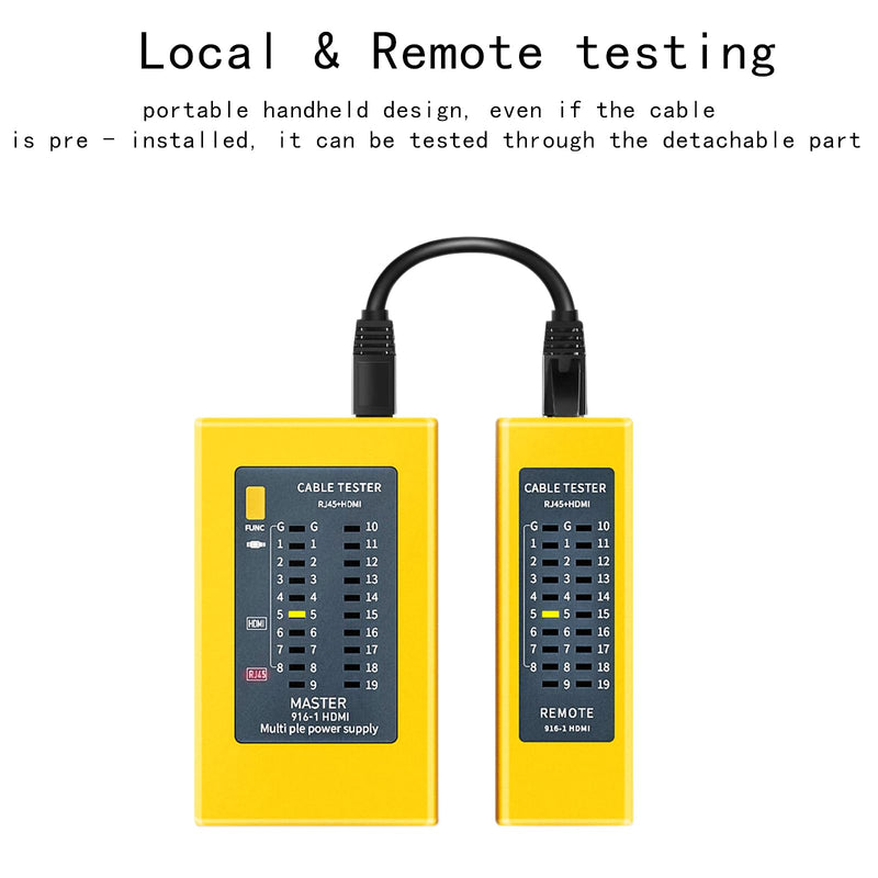 2 in 1 Network Cable Tester and HDMI Cable Tester Tool Portable High Definition Multimedia Interface RJ45/cat5 cat5e cat6 cat6a UTP Ethernet LAN Wire Continuity Checker