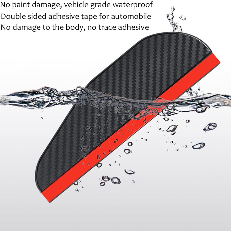Pincuttee Mirror Rain Visor Eyebrow, Side Mirror Rain Guards, Covers for Car Uniservial Fit 2 Pack Black