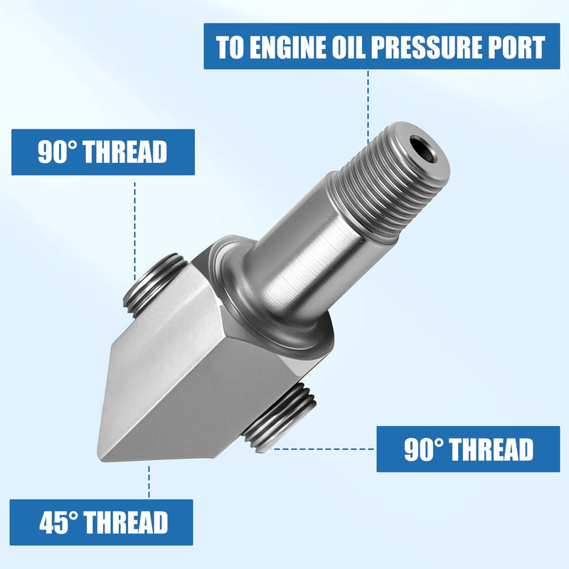 Oil Pressure Sensor Adapter 1/8-27 NPT Port Thread Plugs for Chevy/GM Small Block Engine