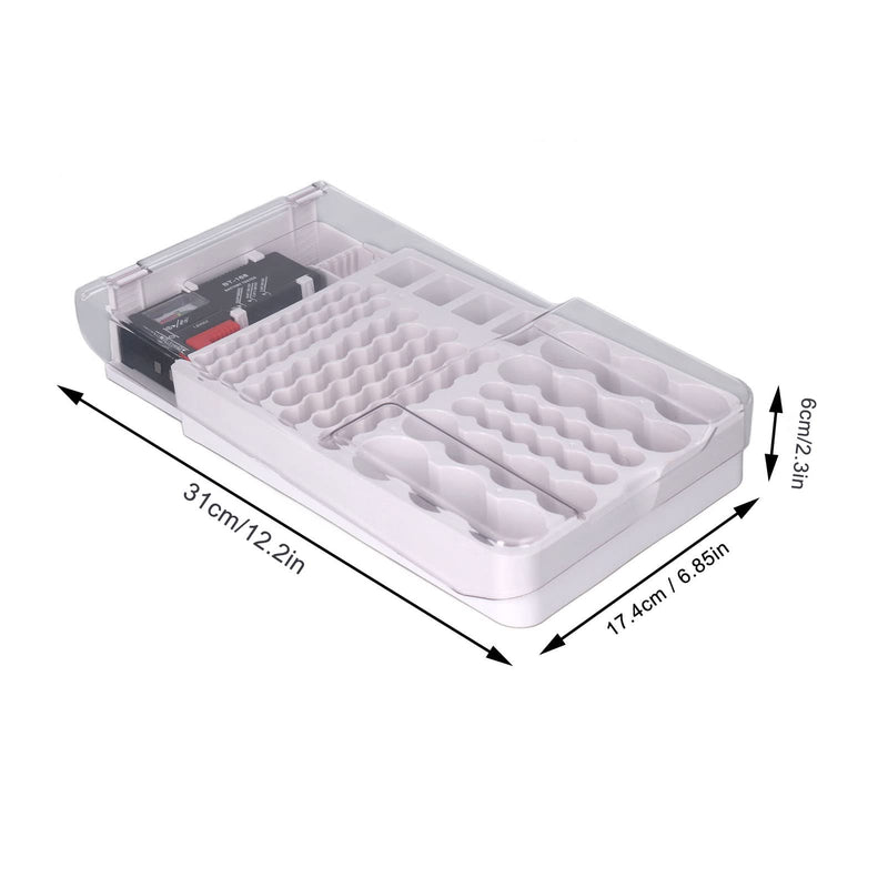 Battery Organizer Storage Box with Tester,Clear Lid Battery Organizer Storage Case Holder Holds 93 Batteries Battery Storage Box Battery Carrying Case（Batteries are Not Included）