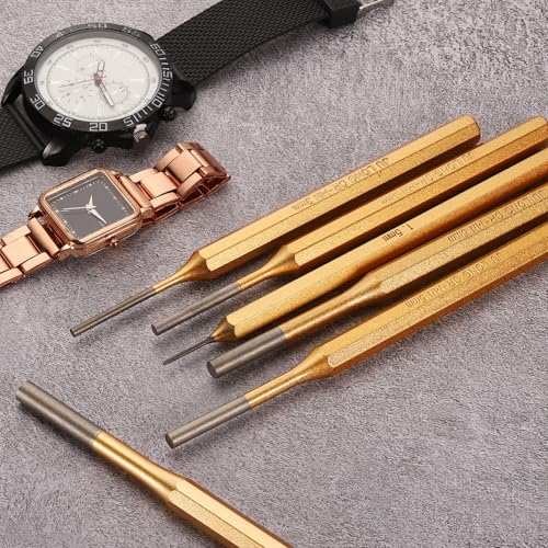 HARFINGTON 4pcs Pin Punch 10mm(2/5") 175mm Length Metric Non-marring Alloy Steel Cylindrical Alignment Punch Drive Pin Tools for Automotive Watch Repair Jewelry Craft 10x175mm 4