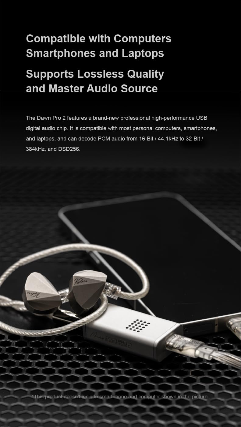 MOONDROP Dawn PRO 2 Decoder Headphone Amplifier 3.5/4.4 Phone Out Dual CS43198 32Bit/384KHz DSD256 Portable USB DAC/AMP