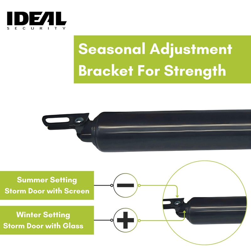 Ideal Security Pneumatic Lock for Screen Door, Black (1.25-2 Inches) 1.5 inch Diameter - Closer only
