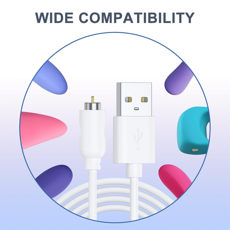 2 Pack Rose Charger Magnetic Charging Cables, USB Cable 1-Pin Single Point Magnetic DC Charger Cord for Quick Charging Replacement -1 Dot Massager