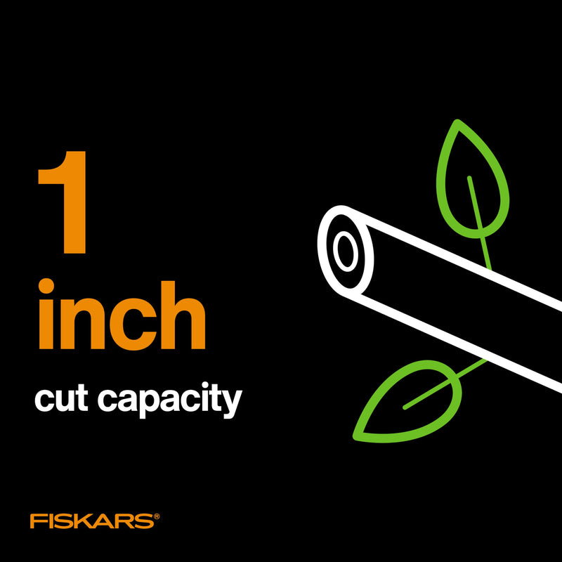 Fiskars Bypass Pruning Shears, 1" Cut Capacity Gardening Scissors, Forged Steel Replaceable Blade, SoftGrip Handle Garden Clippers, Rust Resistant Low Friction Coating for Branches & Stems Forged Pruner