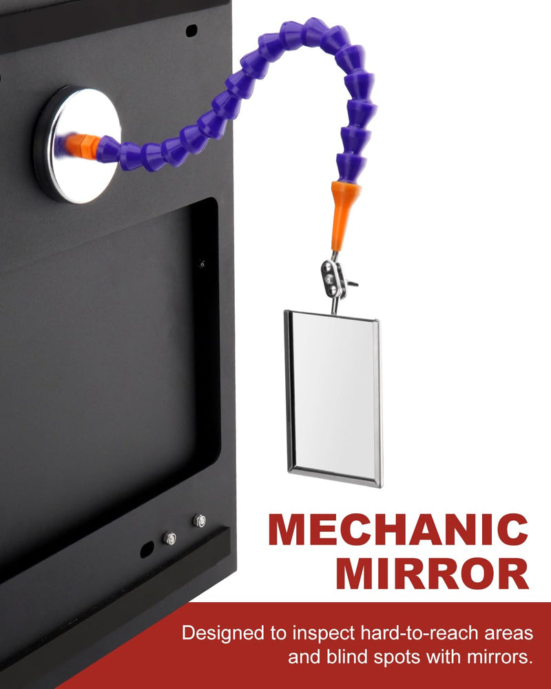 Inspection Mirrors Welding Mechanic Mirror with Magnetic Base Adjustable Arm Machine Tool for Technicians Auto Mechanics for Use in Confined Spaces
