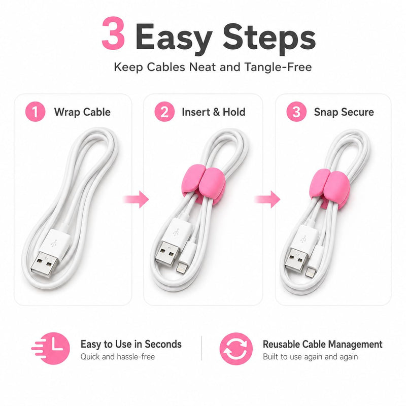 Cable Organizer Clips 20 Pack, Versatile Wire Management Holder for Charging Cords, Secure Adhesive Cable Clips for Desk Travel Home Office, Data Cable Tidy Organizer