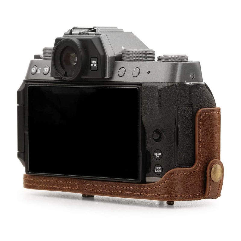 MegaGear MG1884 Ever Ready Genuine Leather Camera Case Compatible with Fujifilm X-T200 (XC15-45mm) - Brown