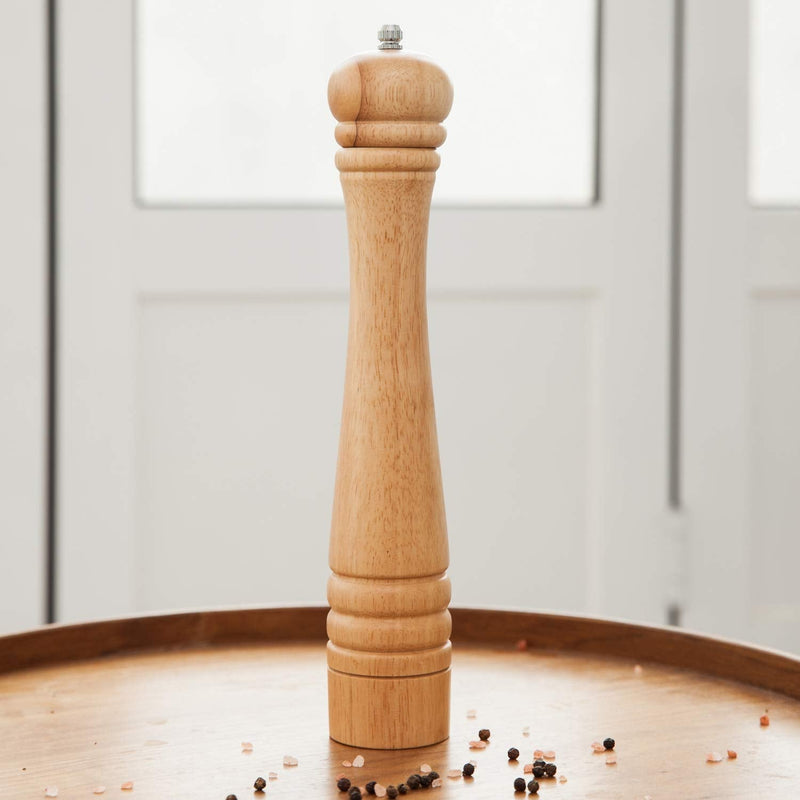 Pepper Mill, Pepper Grinder with Adjustable Ceramic Grinder, Rubber Wood, Height 30 cm / 12 inch