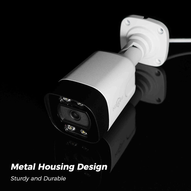 Hiseeu [Human Vehicle Detect] 5MP PoE Camera, IP Camera Outdoor, 2 Way Audio, Spotlight&Sound Alarm, IP67 Waterproof, Remote Access, No Monthly Fee, Work w PoE NVR 5MP Camera
