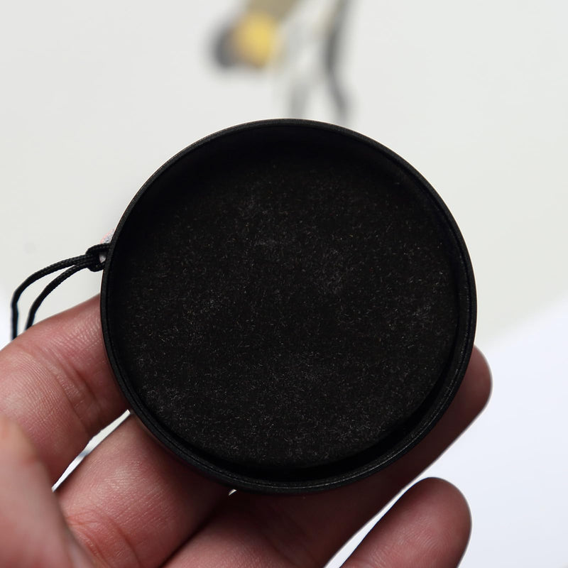 Metal Nappa Lens Cap with Anti Loss Strap for Ricoh GR III | Aluminum lens cap with Nappa leather, velvet lining, snug fit, and auto-release for Ricoh GR III. Black GR3
